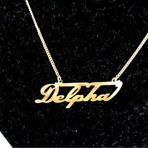 14k solid gold 3.90 grams necklace- Delpha (means Dolphin)
